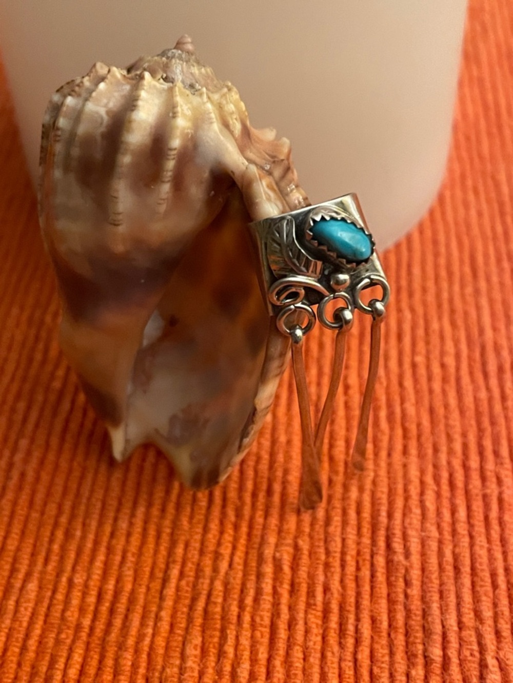 Silver and Turquoise Ear Cuff